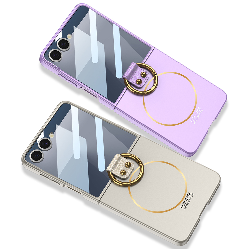 Samsung Galaxy Z Flip Uyumlu 7 Kılıf M-safe Şarj Özellikli Zore Kıpta Yüzüklü Flip Sert Kapak - 8