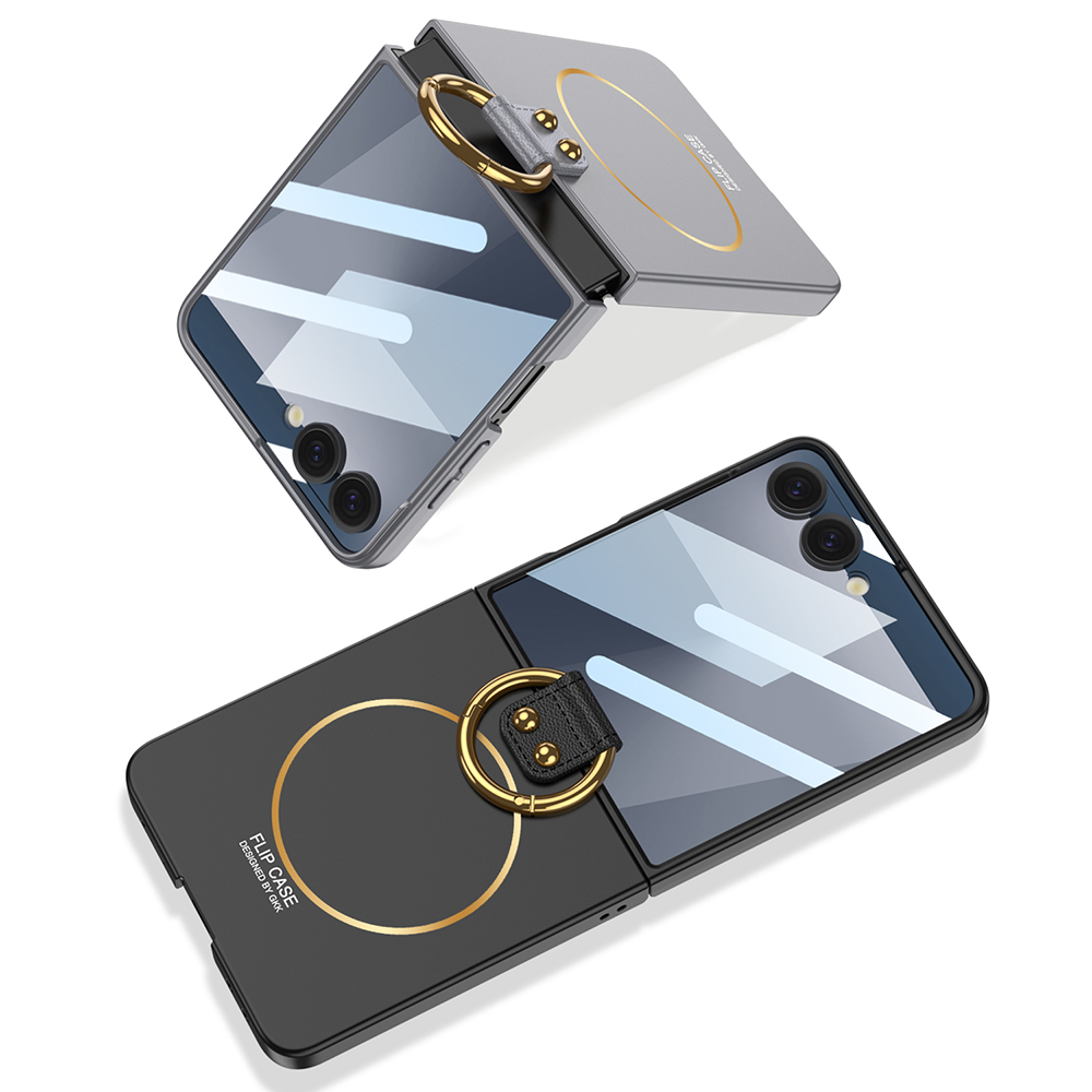 Samsung Galaxy Z Flip Uyumlu 7 Kılıf M-safe Şarj Özellikli Zore Kıpta Yüzüklü Flip Sert Kapak - 9