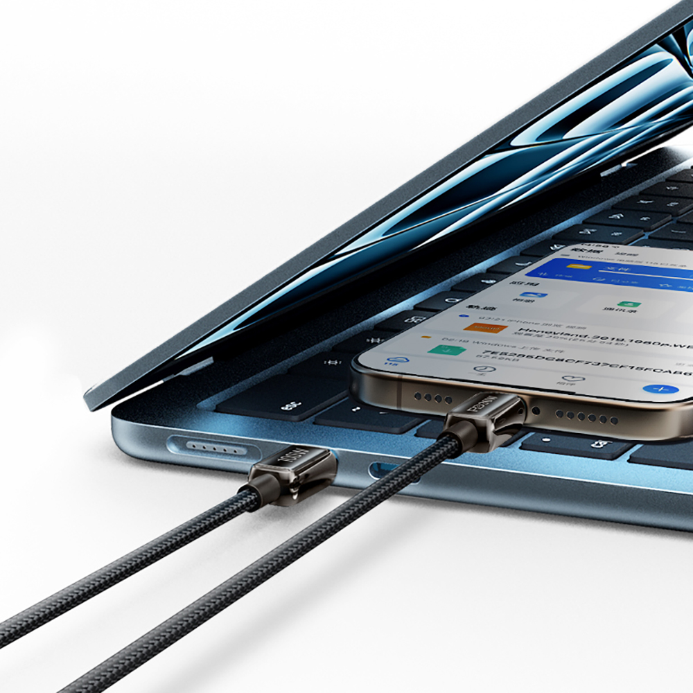 Recci RS42CL Lamp Display Serisi Type-C to Lightning PD 30W Hızlı Şarj Özellikli Data ve Şarj Kablosu 1.5M - 1