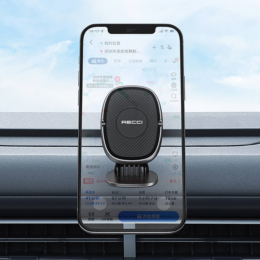 Recci RHO-C18 Güçlü Magnetik 360 Derece Dönebilen Düz Zemin Araç Telefon Tutucu - 4