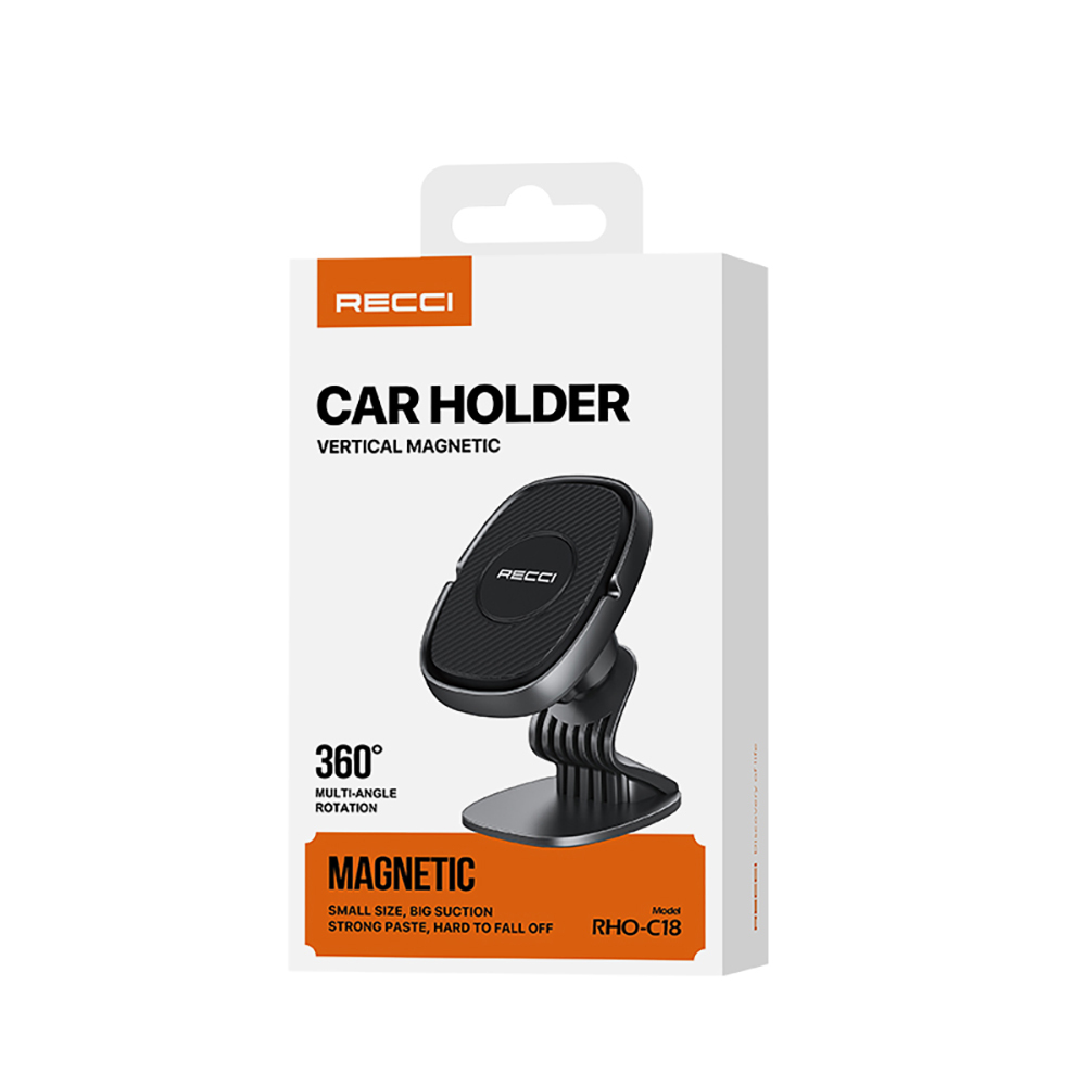Recci RHO-C18 Güçlü Magnetik 360 Derece Dönebilen Düz Zemin Araç Telefon Tutucu - 5