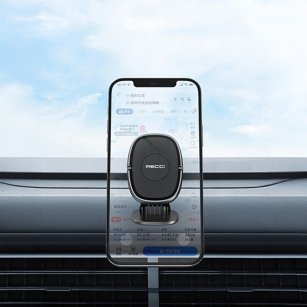 Recci RHO-C18 Güçlü Magnetik 360 Derece Dönebilen Düz Zemin Araç Telefon Tutucu - 8