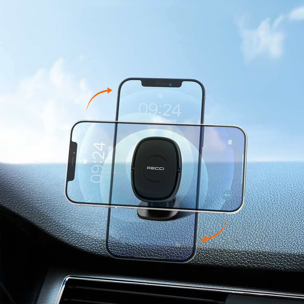 Recci RHO-C18 Güçlü Magnetik 360 Derece Dönebilen Düz Zemin Araç Telefon Tutucu - 9