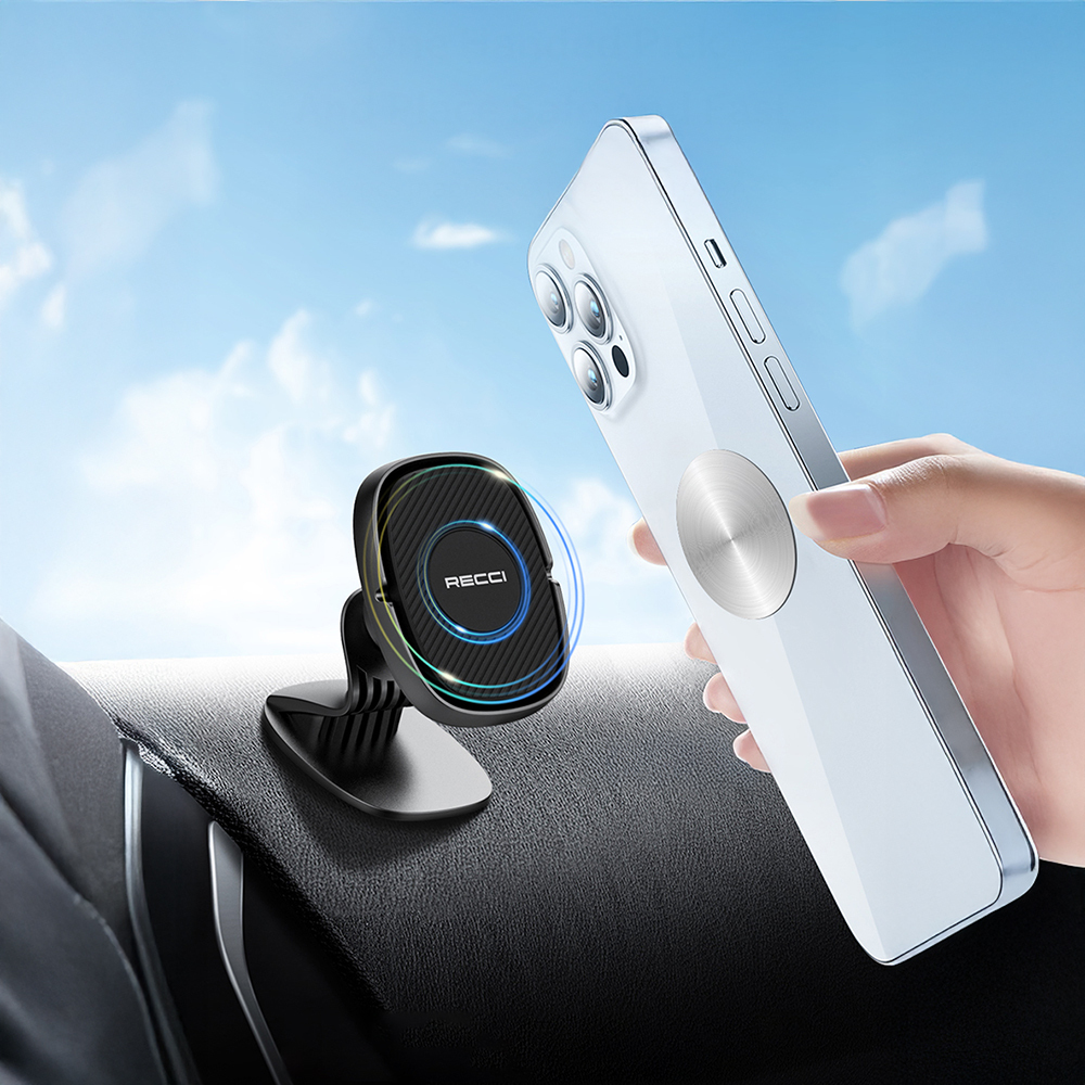 Recci RHO-C18 Güçlü Magnetik 360 Derece Dönebilen Düz Zemin Araç Telefon Tutucu - 10