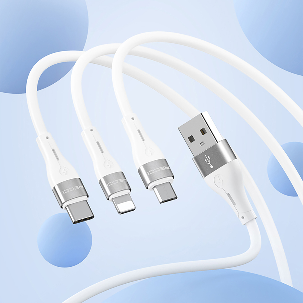 Recci RS11C Swift Serisi USB-A to Type-C 3A Hızlı Şarj Özellikli Data ve Şarj Kablosu 1M - 3