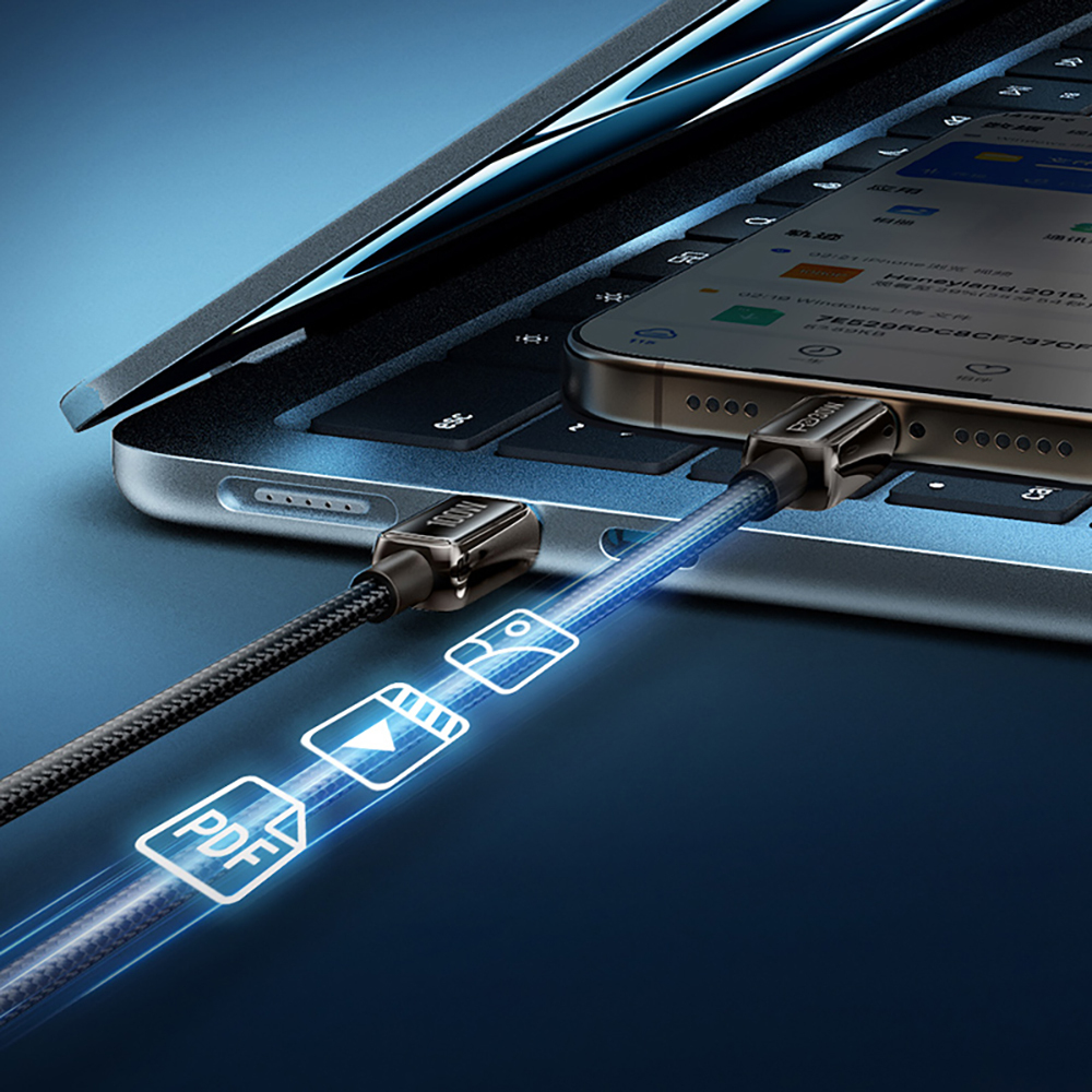 Recci RS42CC Lamp Display Serisi Type-C to Type-C PD 240W Hızlı Şarj Özellikli Data ve Şarj Kablosu 1.5M - 3