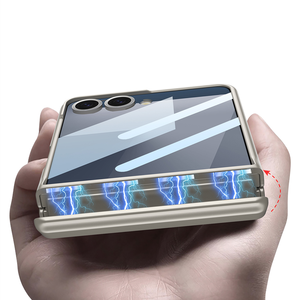 Samsung Galaxy Z Flip Uyumlu 7 Kılıf Zore Kıpta Standlı Kapak - 1