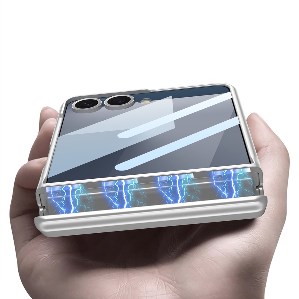 Samsung Galaxy Z Flip Uyumlu 7 Kılıf Zore Kıpta Standlı Kapak - 6