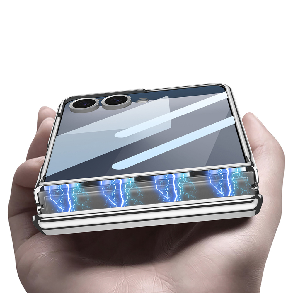 Samsung Galaxy Z Flip Uyumlu 7 Kılıf Kamera Korumalı Şeffaf Tasarımlı Zore Lego Standlı Kapak - 2