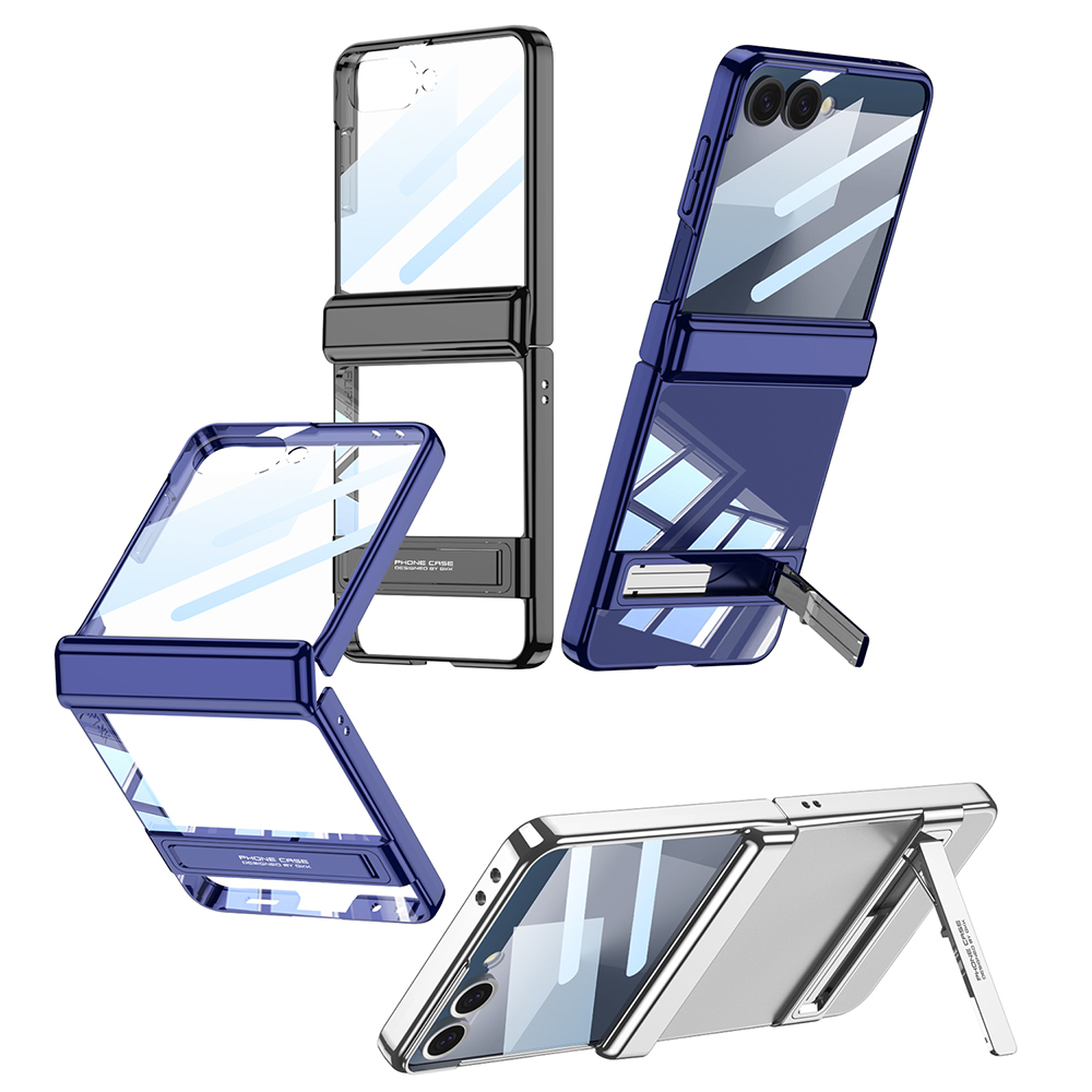 Samsung Galaxy Z Flip Uyumlu 7 Kılıf Kamera Korumalı Şeffaf Tasarımlı Zore Lego Standlı Kapak - 3