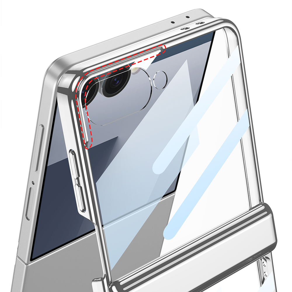 Samsung Galaxy Z Flip Uyumlu 7 Kılıf Kamera Korumalı Şeffaf Tasarımlı Zore Lego Standlı Kapak - 5