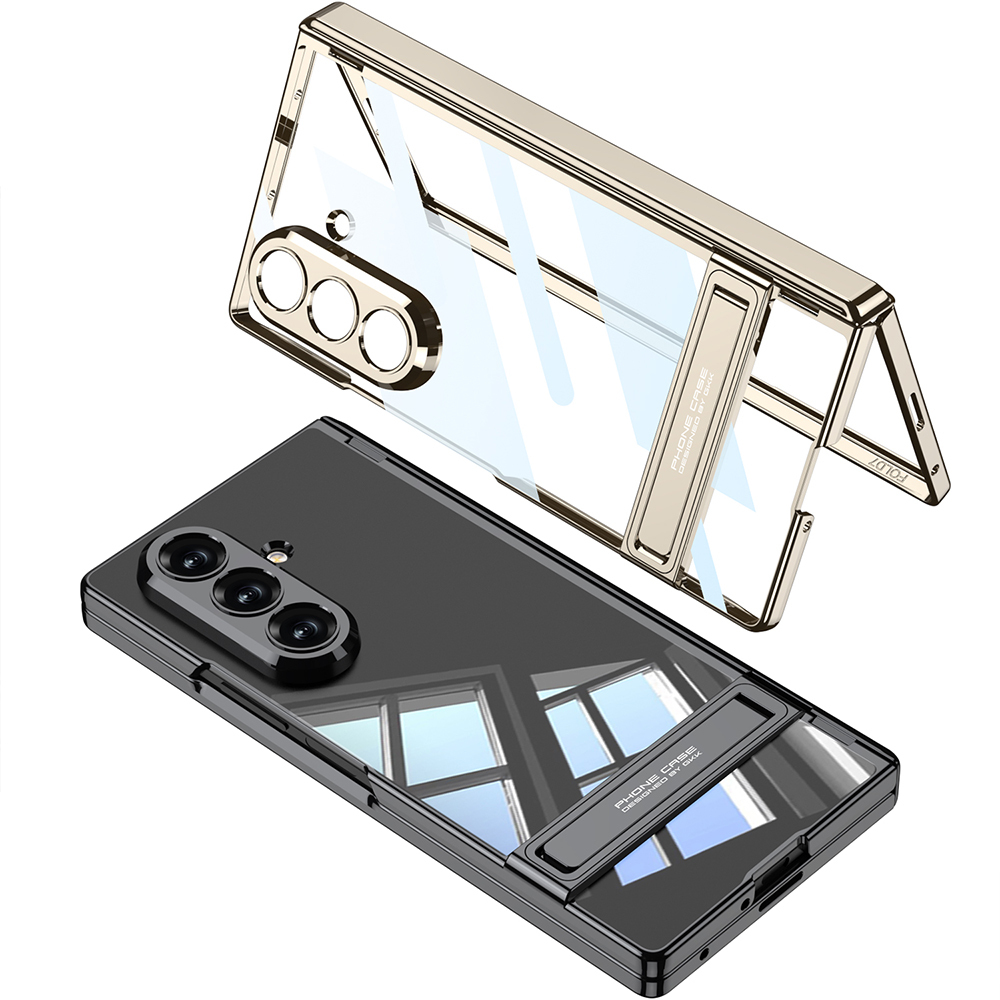 Galaxy Z Fold 7 Kılıf Kamera Korumalı Şeffaf Tasarımlı Zore Lego Standlı Kapak - 6