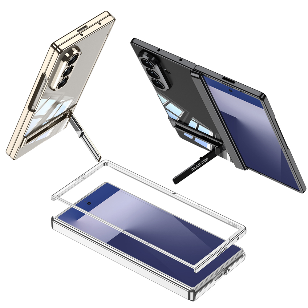 Galaxy Z Fold 7 Kılıf Kamera Korumalı Şeffaf Tasarımlı Zore Lego Standlı Kapak - 11