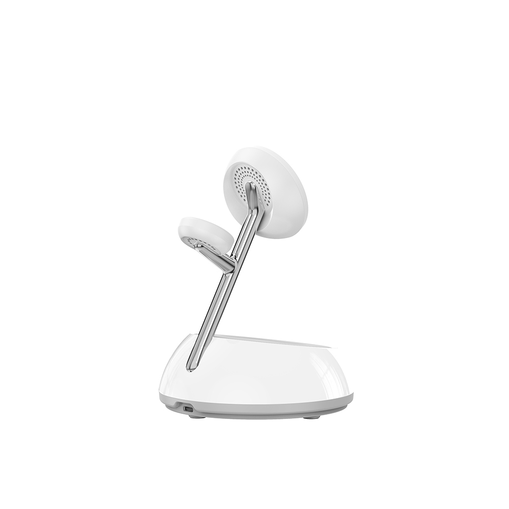 Wiwu Wi-W036 Qi2 3 in 1 Magnetik Hızlı Şarj Özellikli Ambiyans Işıklı Kablosuz Şarj Standı 15W - 4
