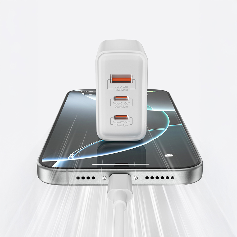 Wiwu Wi-G005 Essen Serisi GaN Tech PD Hızlı Şarj Özellikli Şarj Başlığı 65W - 6