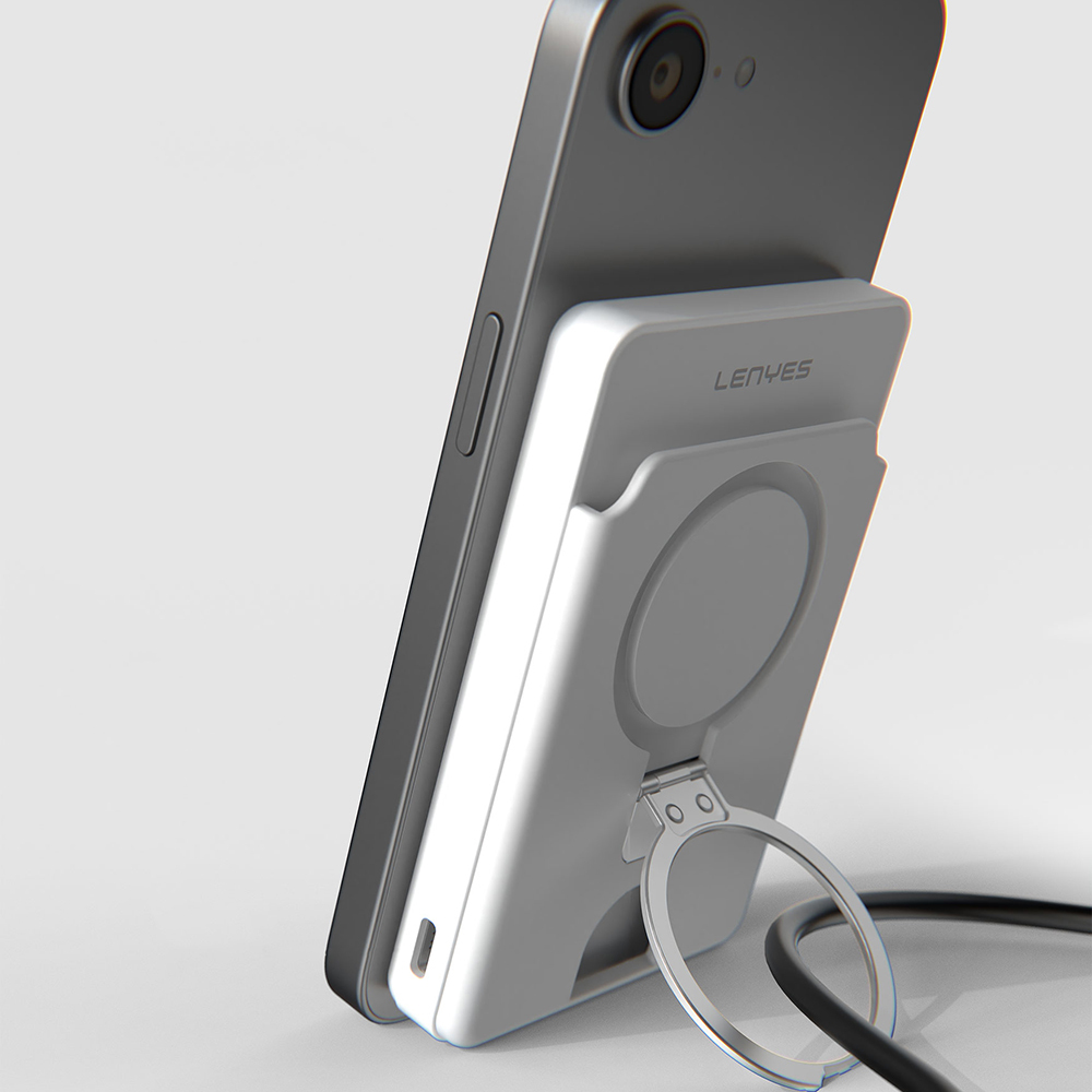 Lenyes PW0006D PD 20W Hızlı Şarj Özellikli Kartlıklı Standlı Wireless Powerbank 15W 5000mAh - 5