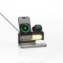 Recci RCW-49 Ambiyans Işıklı Telefon&Akıllı Saat&Kulaklık 15W 4in1 Kablosuz Şarj Standı - 6