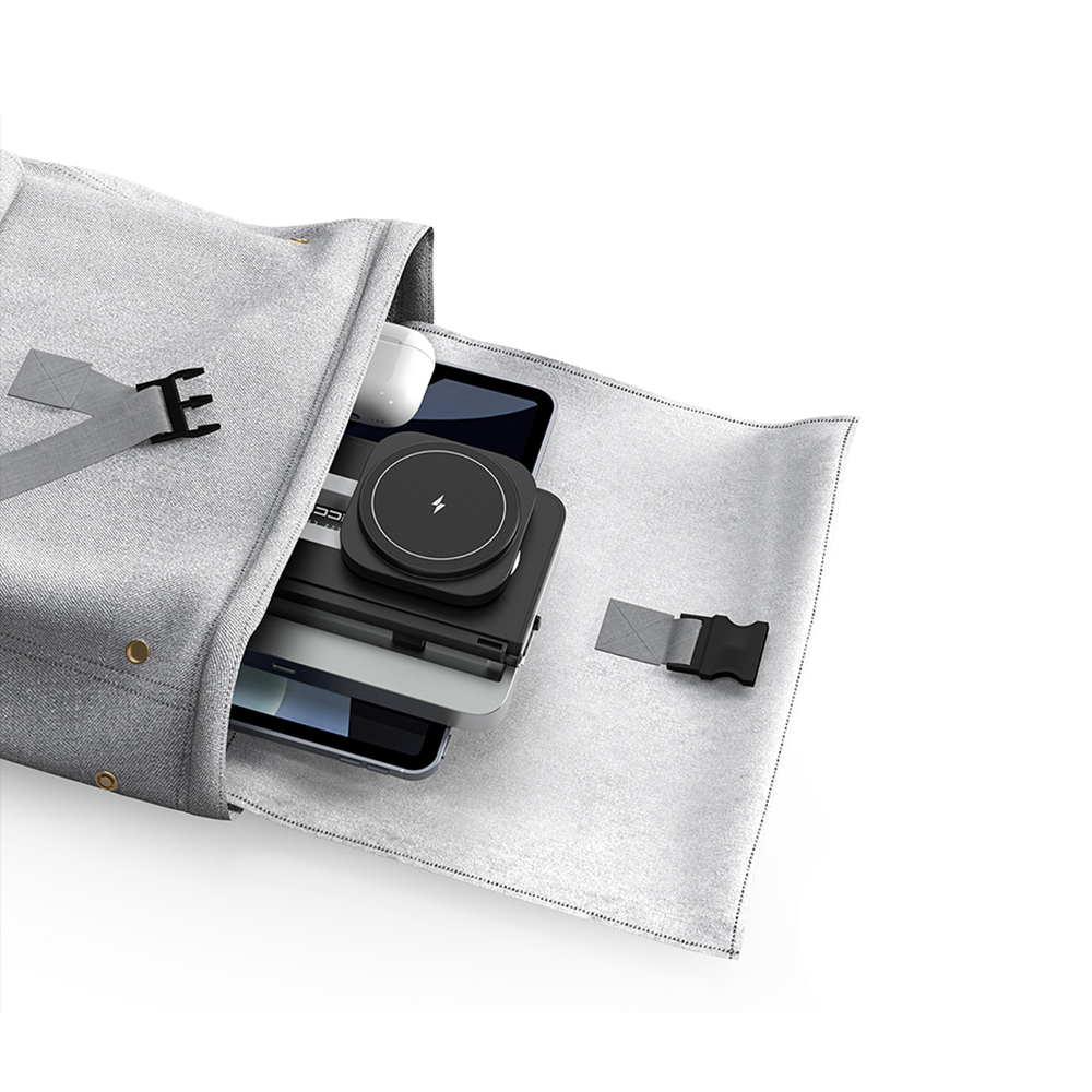 Recci RCW-49 Ambiyans Işıklı Telefon&Akıllı Saat&Kulaklık 15W 4in1 Kablosuz Şarj Standı - 8