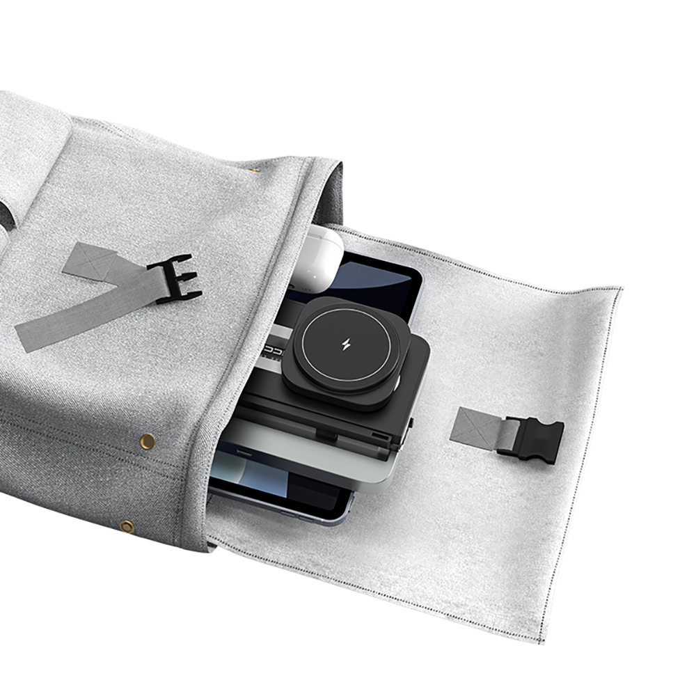 Recci RCW-49 Ambiyans Işıklı Telefon&Akıllı Saat&Kulaklık 15W 4in1 Kablosuz Şarj Standı - 9