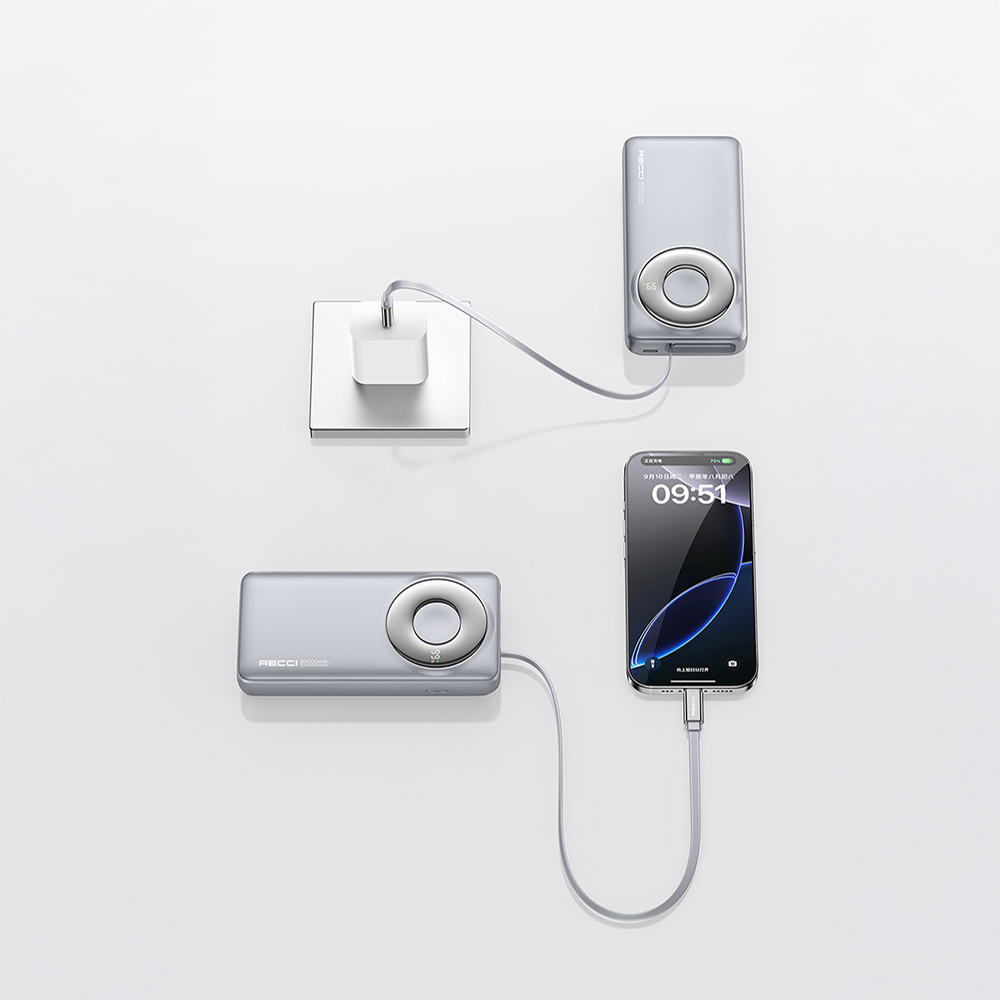 Recci RPB-P72 Hızlı Şarj Özellikli Type-C Kablolu Powerbank 65W 20.000mAh - 8