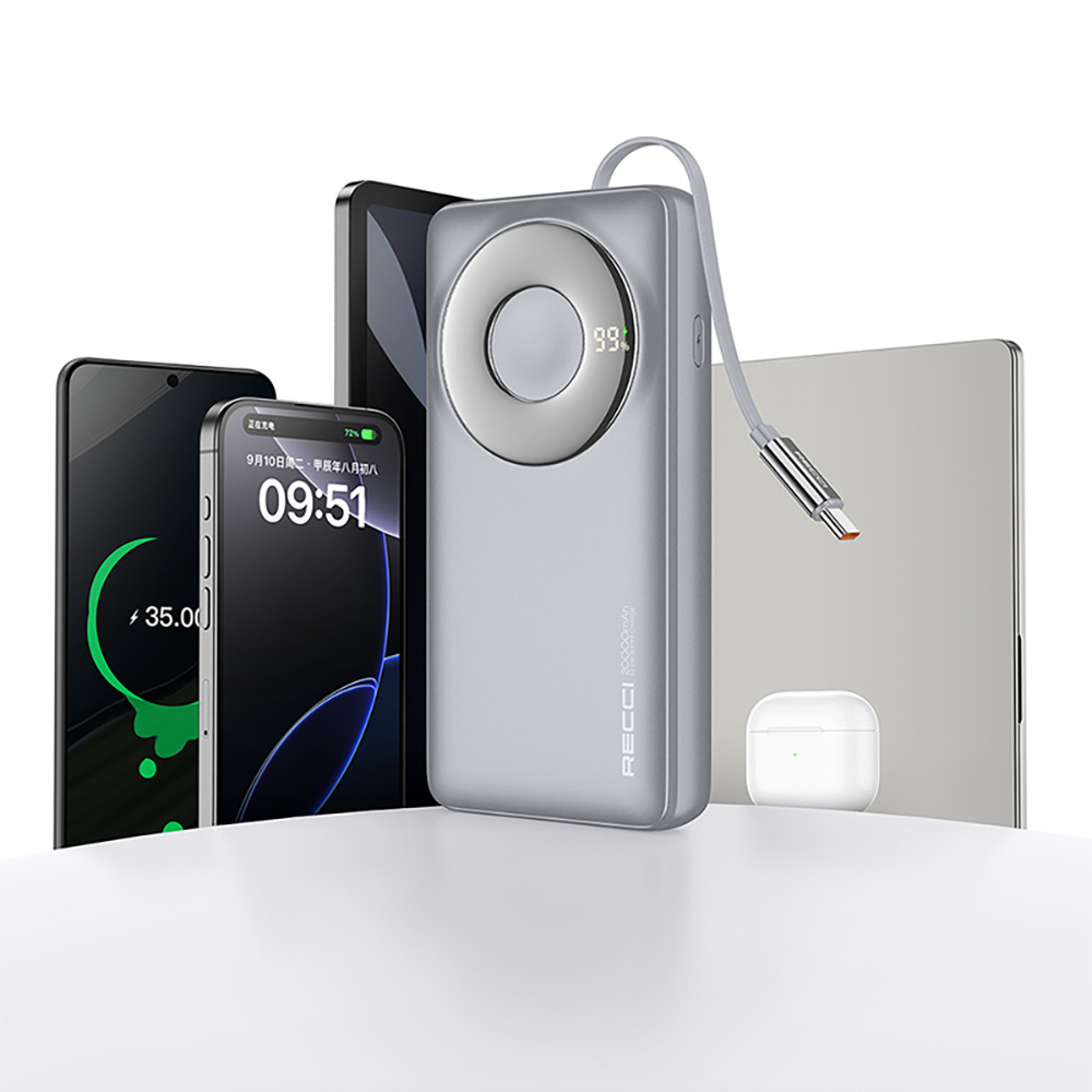 Recci RPB-P72 Hızlı Şarj Özellikli Type-C Kablolu Powerbank 65W 20.000mAh - 11