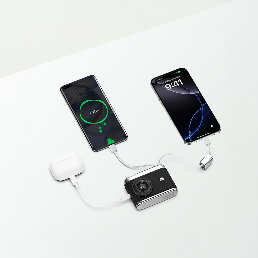 Recci RPB-P66 PD 20W Hızlı Şarj Özellikli Type-C & lightning Kablolu Powerbank 22.5W 10.000mAh - 3