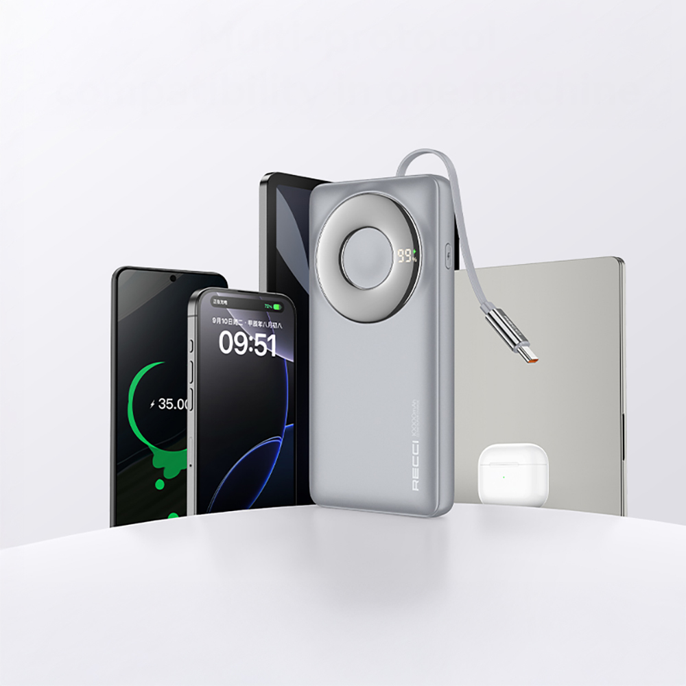 Recci RPB-P58 PD Hızlı Şarj Özellikli Type-C Kablolu Powerbank 22.5W 10.000mAh - 4