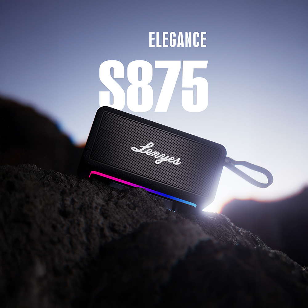 Lenyes S875 Elegance Serisi RGB Işıklı Taşınabilir Su Geçirmez TWS Bluetooth Hoparlör v5.3 40W - 1