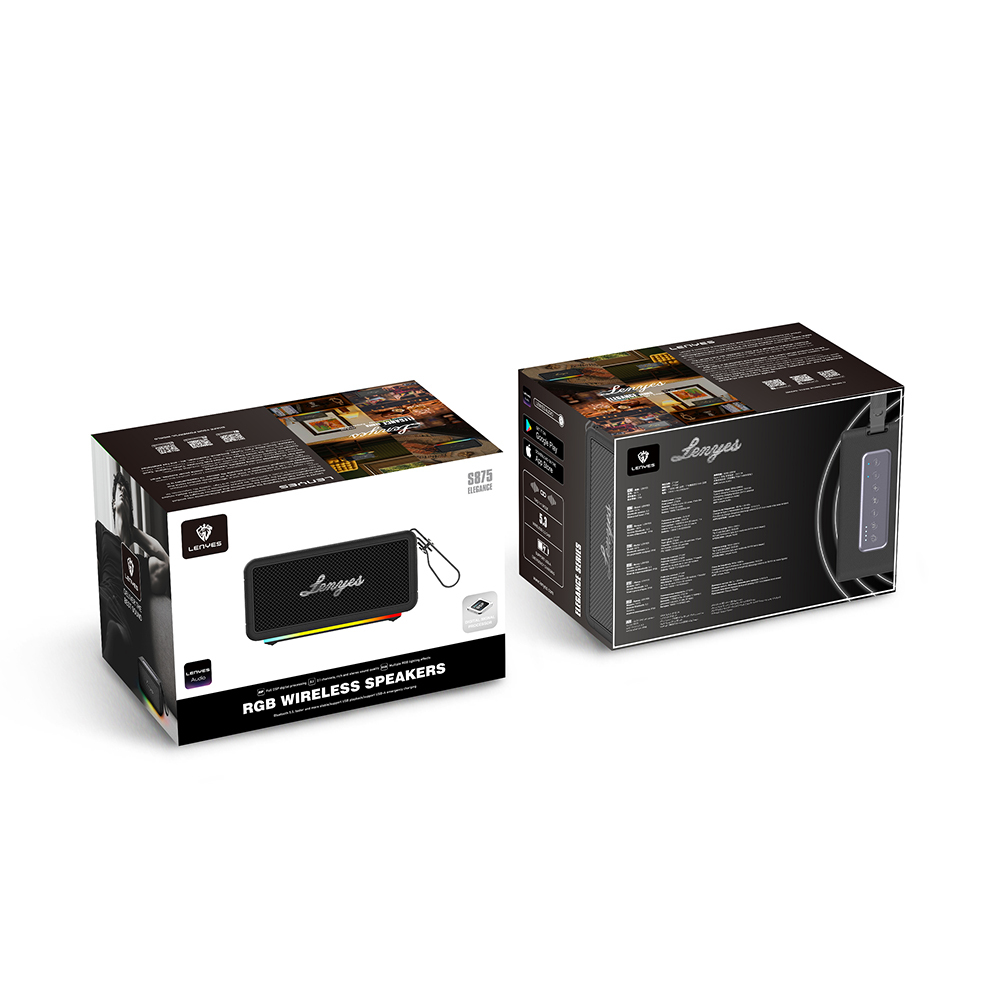 Lenyes S875 Elegance Serisi RGB Işıklı Taşınabilir Su Geçirmez TWS Bluetooth Hoparlör v5.3 40W - 10
