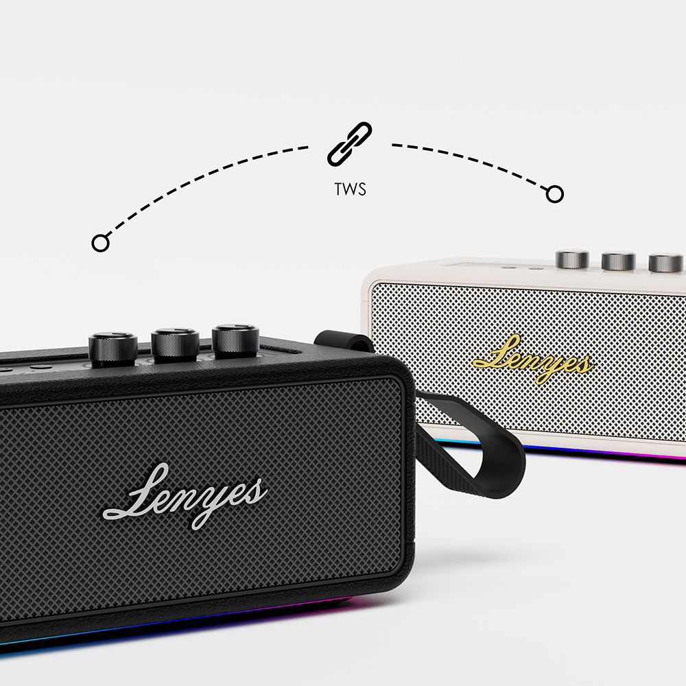 Lenyes S876 Supreme Serisi RGB Işıklı Taşınabilir Su Geçirmez TWS Bluetooth Hoparlör v5.3 45W - 1