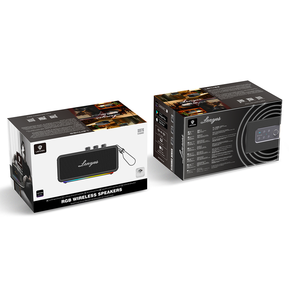 Lenyes S876 Supreme Serisi RGB Işıklı Taşınabilir Su Geçirmez TWS Bluetooth Hoparlör v5.3 45W - 14