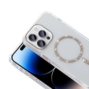 Apple iPhone 14 Pro Max Uyumlu Kılıf Taşlı Tasarım M-safe Şarj Özellikli Zore Koment Silikon Kapak - 4