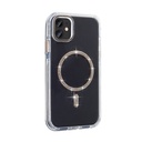 Apple iPhone 11 Uyumlu Kılıf Taşlı Tasarım M-safe Şarj Özellikli Zore Koment Silikon Kapak - 2