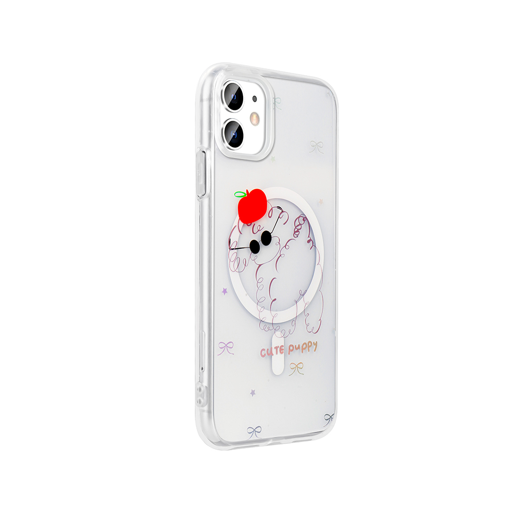 Apple iPhone 11 Uyumlu Kılıf M-Safe Şarj Özellikli Şeffaf Zore Folk Sert Kapak - 1