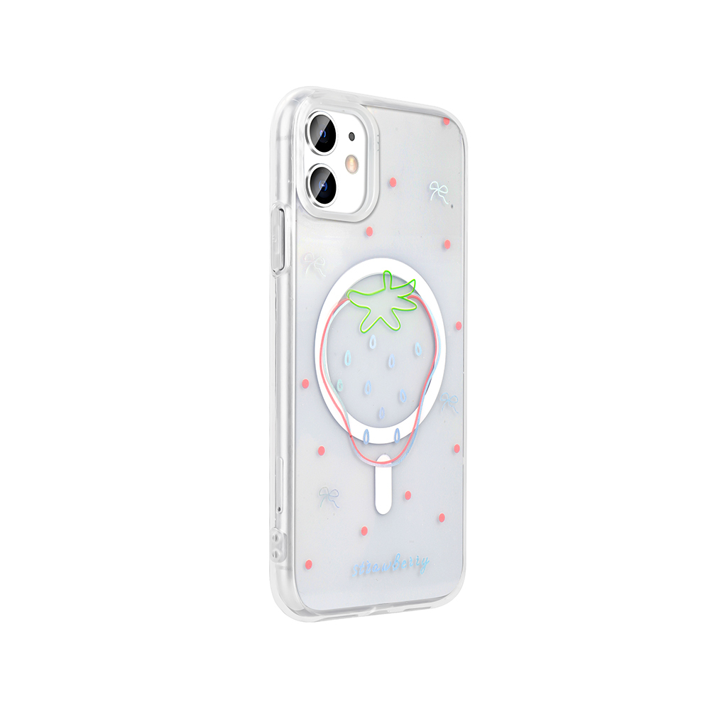 Apple iPhone 11 Uyumlu Kılıf M-Safe Şarj Özellikli Şeffaf Zore Folk Sert Kapak - 3