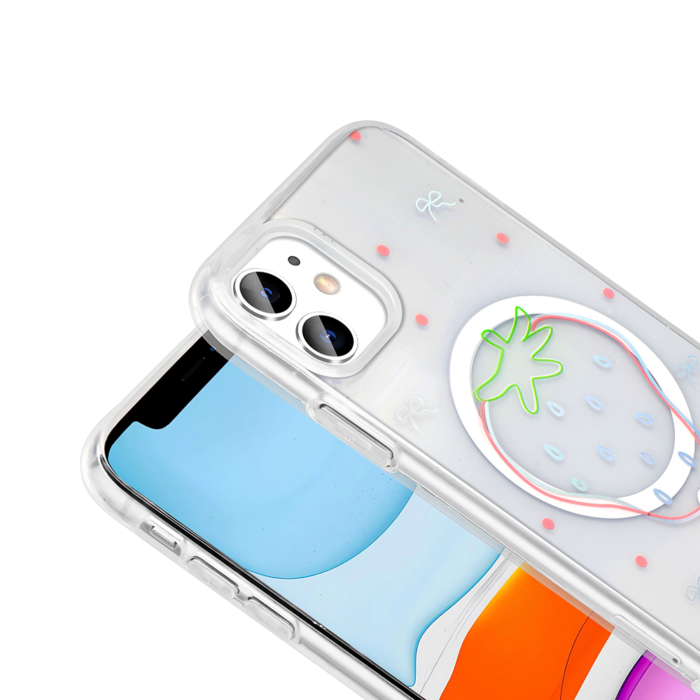 Apple iPhone 11 Uyumlu Kılıf M-Safe Şarj Özellikli Şeffaf Zore Folk Sert Kapak - 8