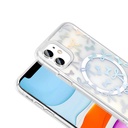 Apple iPhone 11 Uyumlu Kılıf M-Safe Şarj Özellikli Şeffaf Zore Folk Sert Kapak - 10