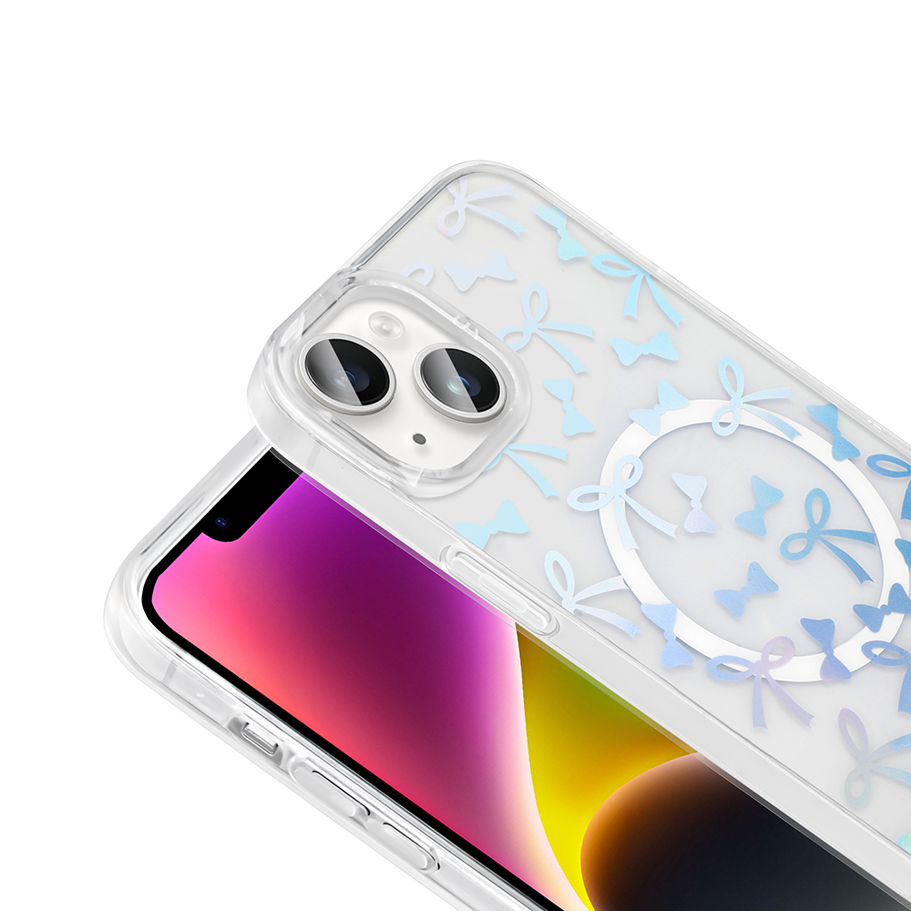 Apple iPhone 15 Uyumlu Kılıf M-Safe Şarj Özellikli Şeffaf Zore Folk Sert Kapak - 10