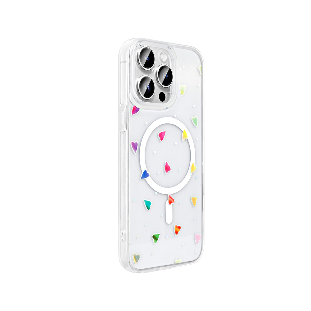 Apple iPhone 14 Pro Uyumlu Kılıf M-Safe Şarj Özellikli Şeffaf Zore Folk Sert Kapak - 4