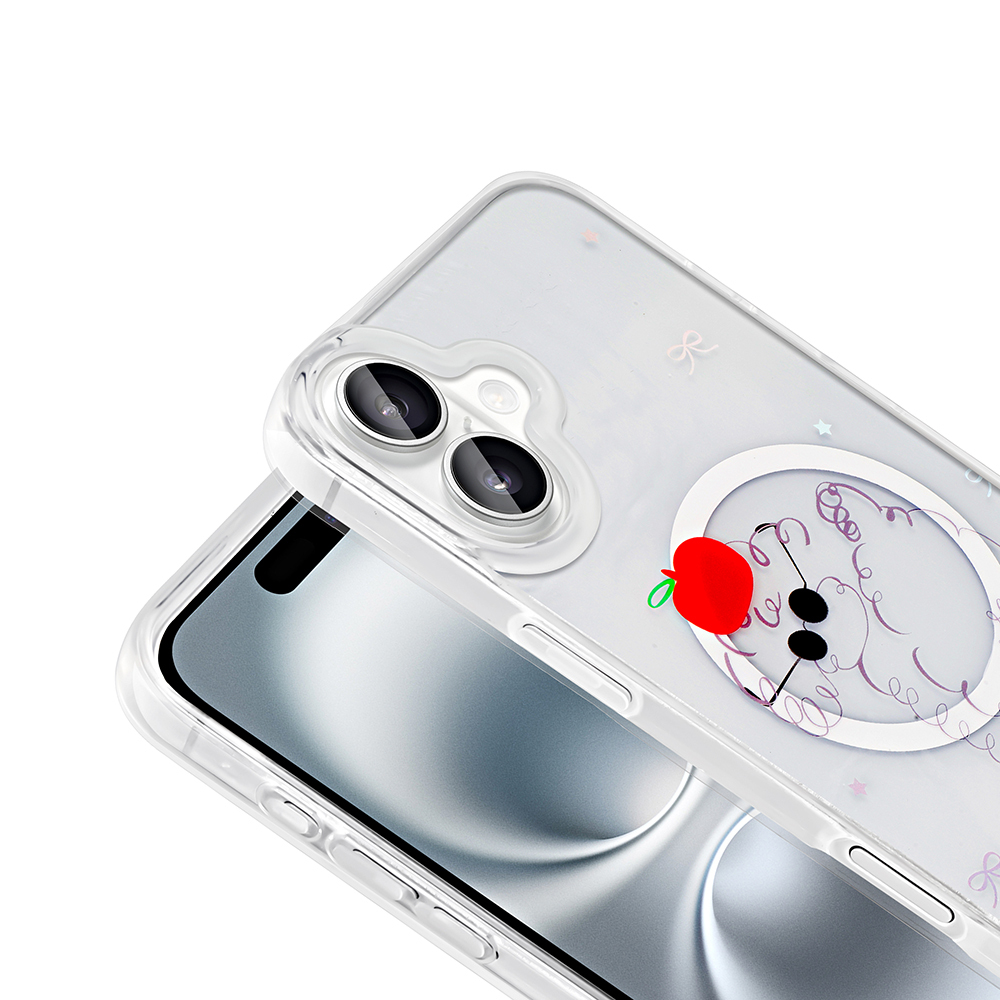 Apple iPhone 16 Plus Uyumlu Kılıf M-Safe Şarj Özellikli Şeffaf Zore Folk Sert Kapak - 4