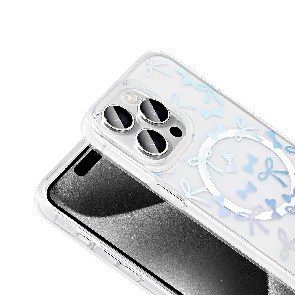 Apple iPhone 15 Pro Max Uyumlu Kılıf M-Safe Şarj Özellikli Şeffaf Zore Folk Sert Kapak - 10