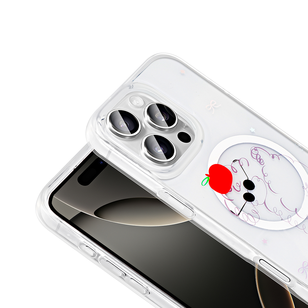 Apple iPhone 16 Pro Uyumlu Kılıf M-Safe Şarj Özellikli Şeffaf Zore Folk Sert Kapak - 6