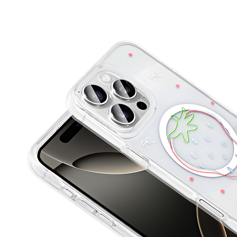 Apple iPhone 16 Pro Uyumlu Kılıf M-Safe Şarj Özellikli Şeffaf Zore Folk Sert Kapak - 8