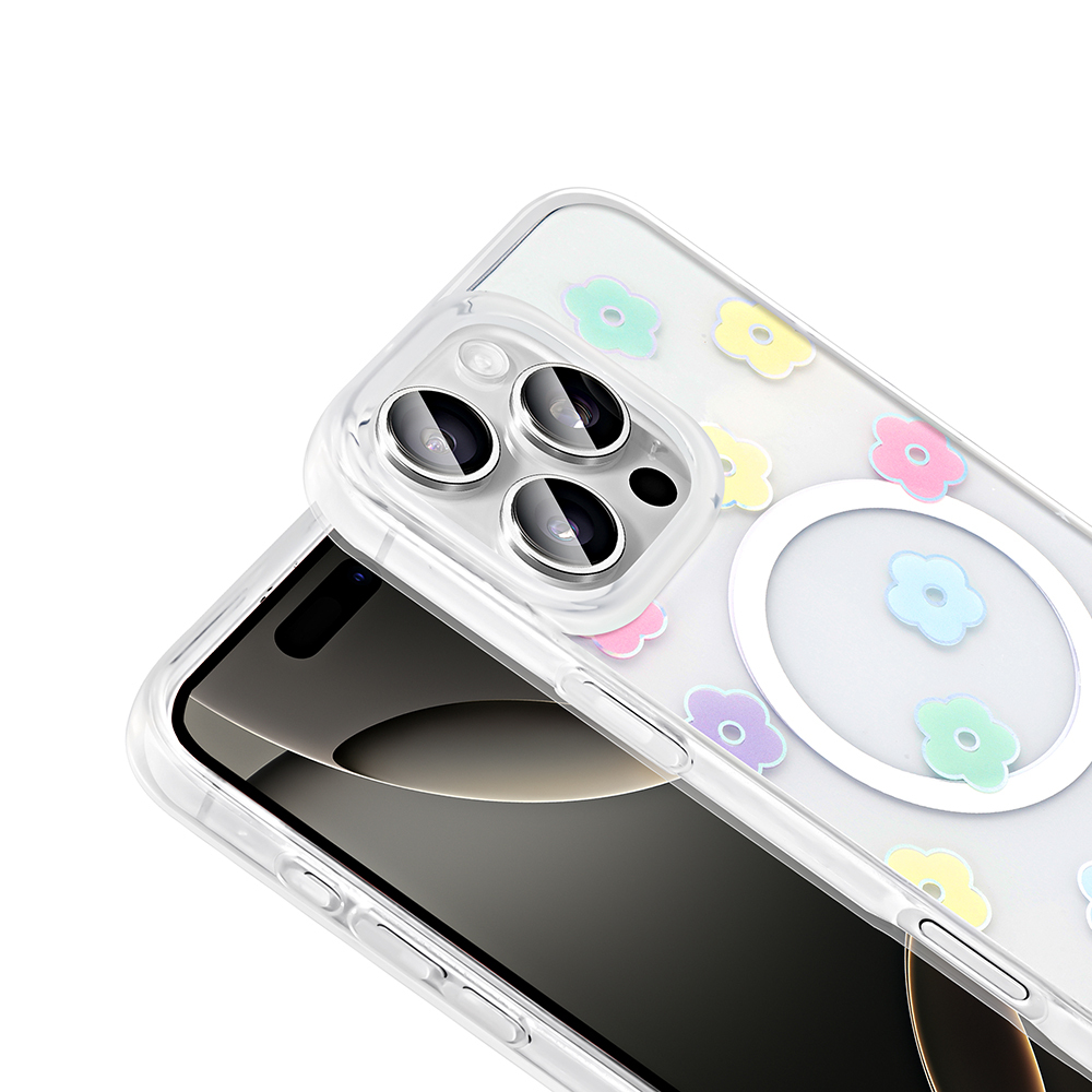 Apple iPhone 16 Pro Max Uyumlu Kılıf M-Safe Şarj Özellikli Şeffaf Zore Folk Sert Kapak - 8