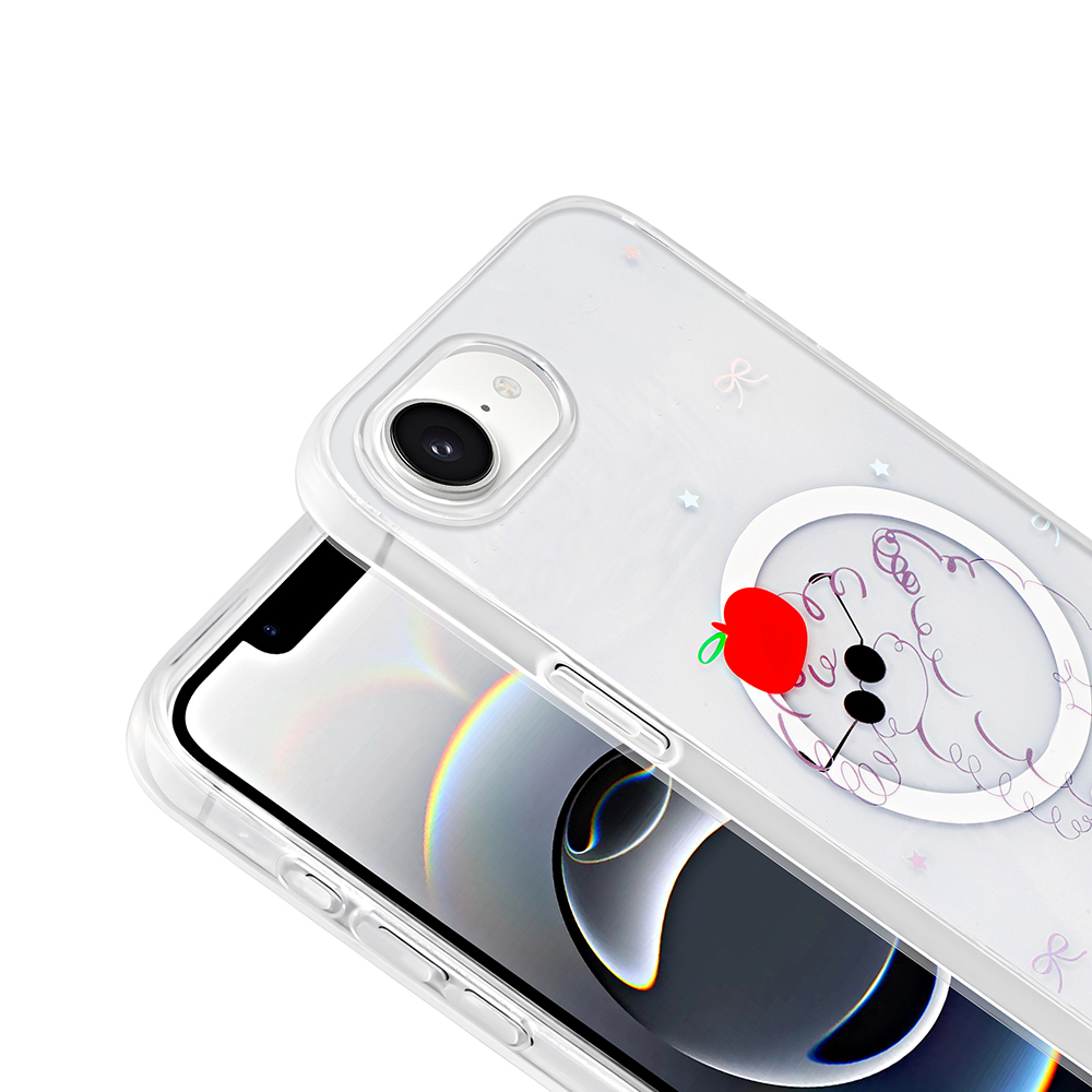 Apple iPhone 16E Uyumlu Kılıf M-Safe Şarj Özellikli Şeffaf Zore Folk Sert Kapak - 7