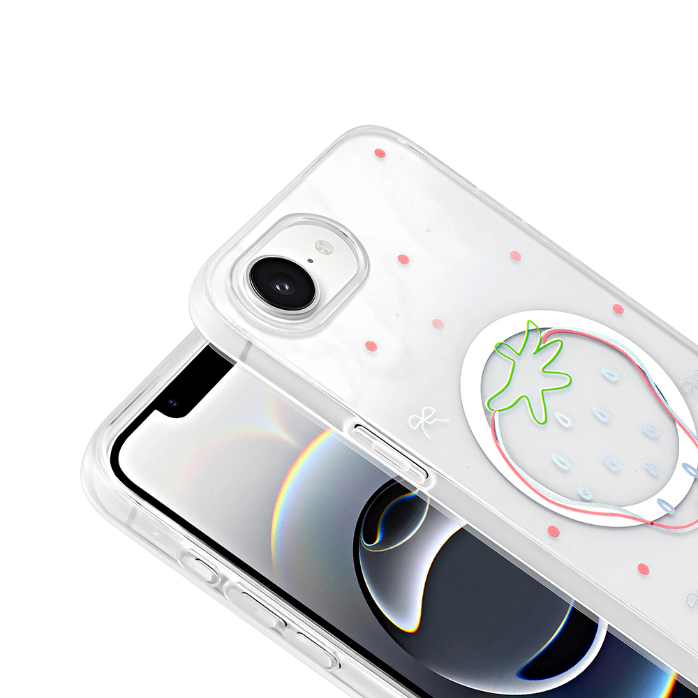 Apple iPhone 16E Uyumlu Kılıf M-Safe Şarj Özellikli Şeffaf Zore Folk Sert Kapak - 8