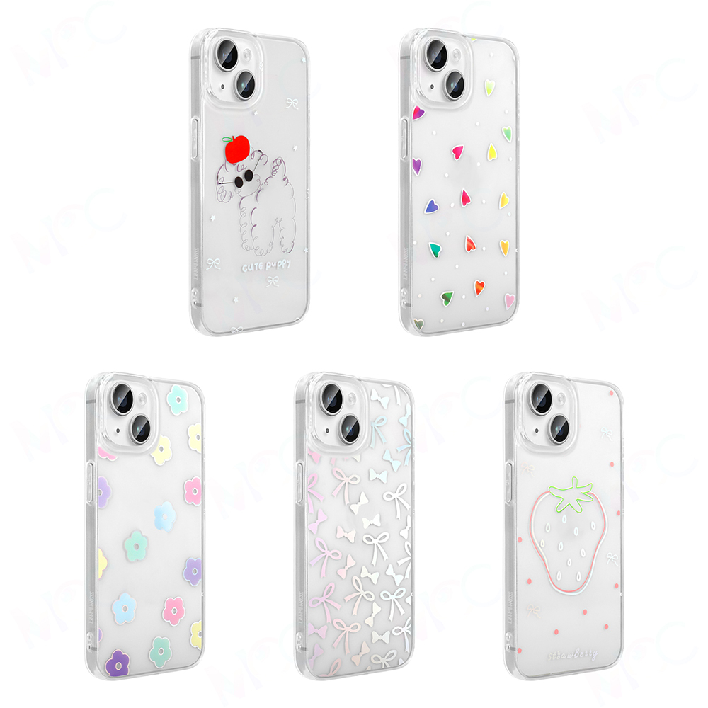 Apple iPhone 14 Uyumlu Kılıf Şeffaf Figürlü Zore Folk Sert Kapak - 11