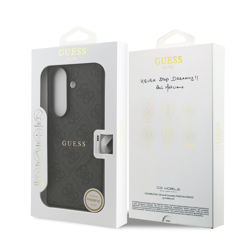 Galaxy Z Fold 7 Kılıf Guess Orjinal Lisanslı M-safe Şarj Özellikli 4G Desen Yazı Logolu Kapak - 21
