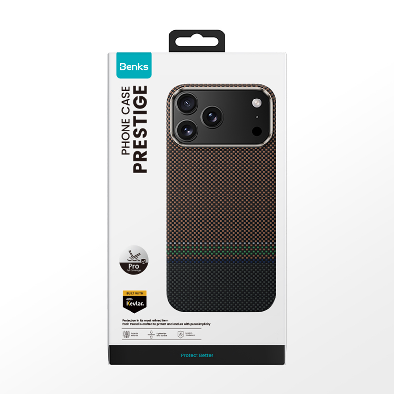 Apple iPhone 17 Pro Kılıf M-safe Şarj Özellikli Karbon Fiber Tasarımlı Benks Prestige ArmorPro Kevlar Kapak - 11