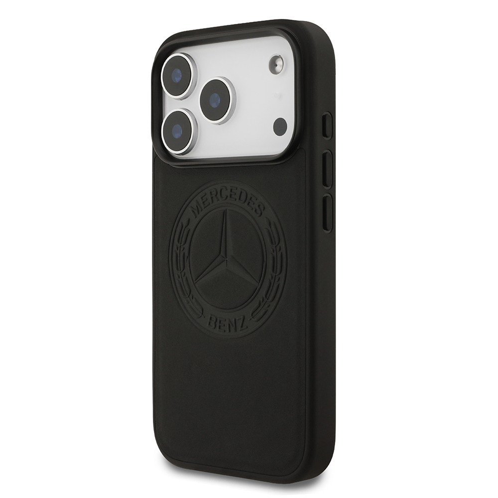 Apple iPhone 17 Pro Kılıf Mercedes Benz Orjinal Lisanslı M-safe Şarj Özellikli Hakiki Deri Nostaljik Yıldız Dizayn Kapak - 1
